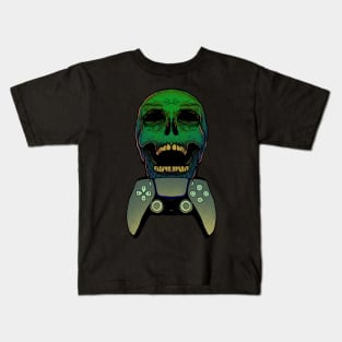 Green Skull Console Kids T-Shirt